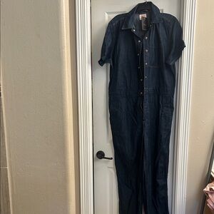 adidas Men's Dark Blue Denim Jumpsuit